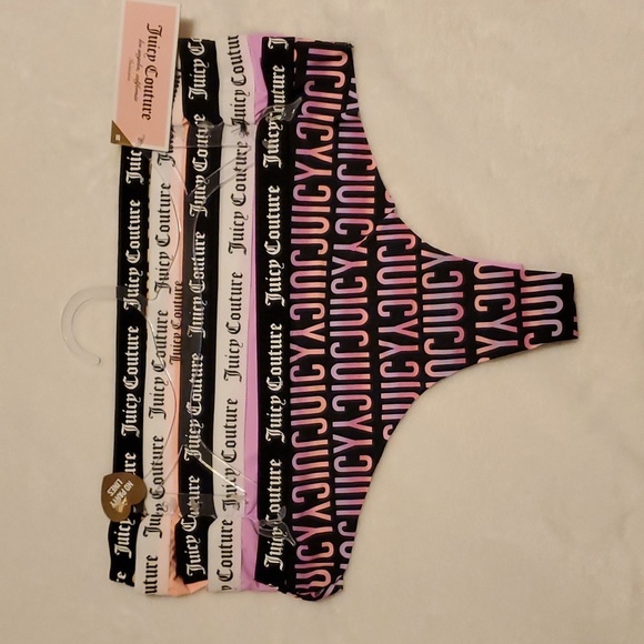Juicy Couture Thong Panties 5 Pack Set - Picture 2 of 9